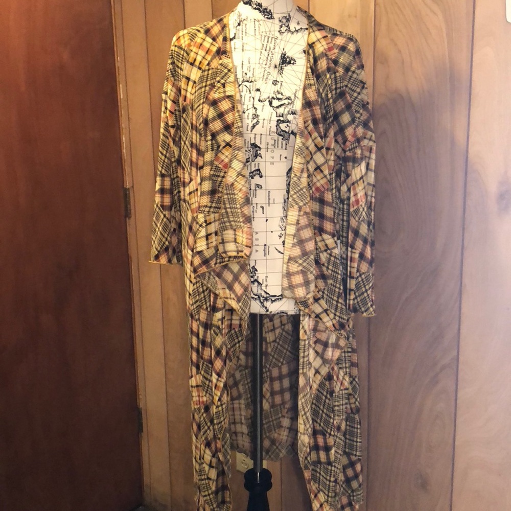 NWT VHTF Lularoe Shirley Large Plaid Unicorn